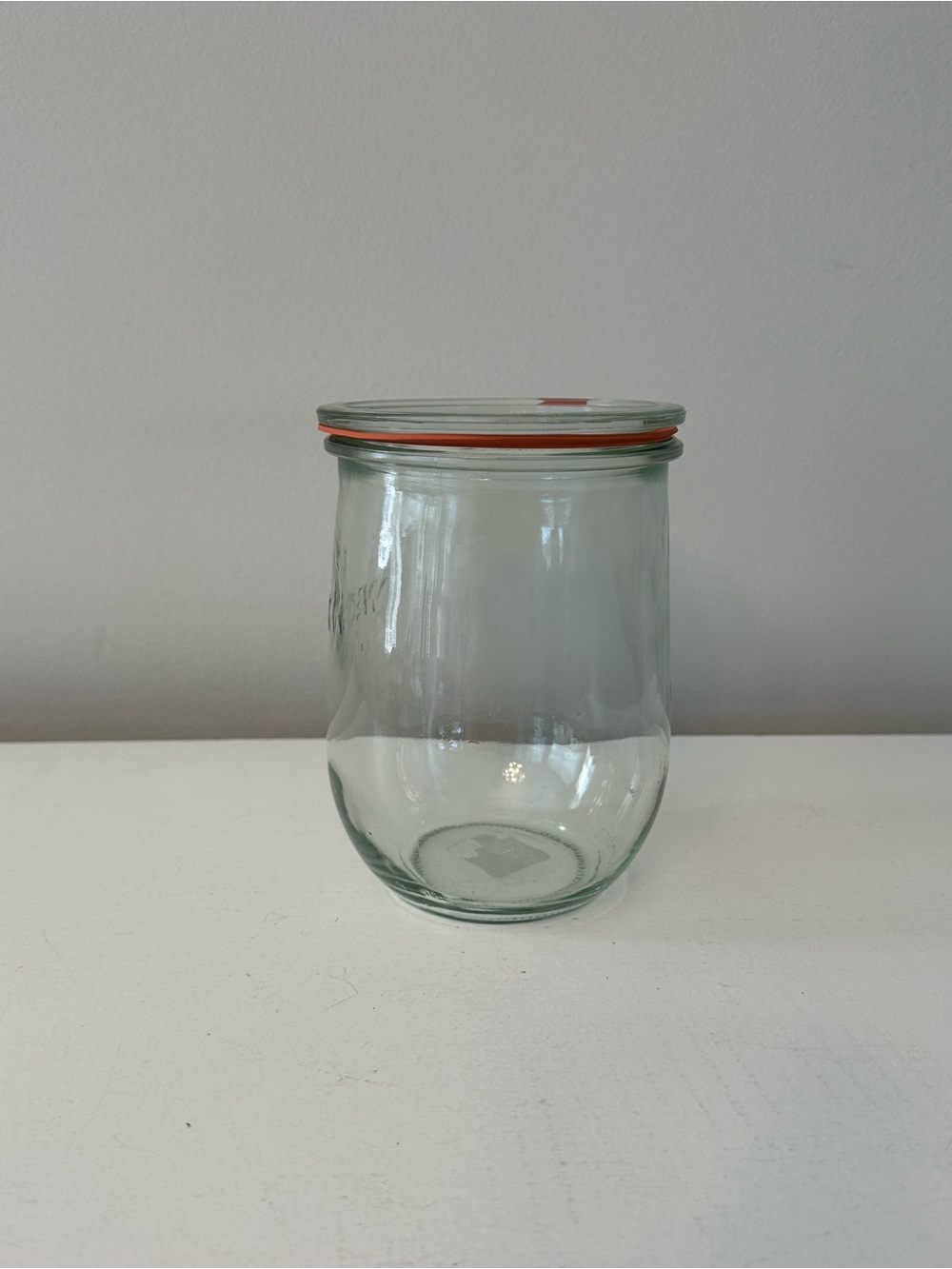 Weck Large Glass Tulip Jar With  Lid ~ NO CLAMPS